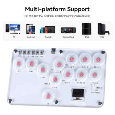 RGB Arcade Hitbox Keyboard Arcade Fightstick Controller For PS4