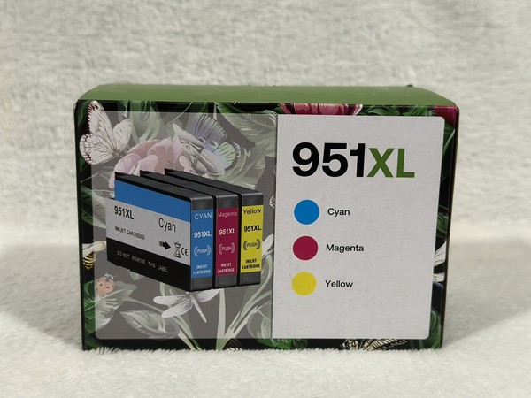 Paquete de 3 tintas selladas 951XL para HP OfficeJet Pro 251dw 276dw 8610 8615 8620 8625