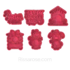 Dog Christmas Cookie Cutter Stamp Santa Paws Happy Howlidays Wreath Bone Cat