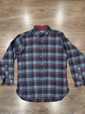 Vintage Pendleton Flannel Mens Sz L 100% Pure Virgin Wool Plaid Made in USA 70s