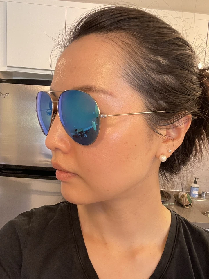 Gafas de sol de aviador Victoria Beckham azules de gran tamaño con caja VB original Foto 2 de 4