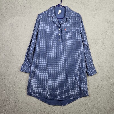 LEVI Strauss & Co Women's 1/2 Button up Long Sleeve Tunic Dress Size L