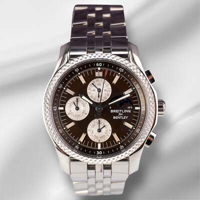 Breitling 42mm Bentley Mark VI Brown Dail Stahl Herrenuhr P19362