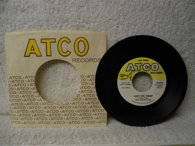 The Beatles 45 Ain't She Sweet / Nobodys Child Rare 64 Atco Clean