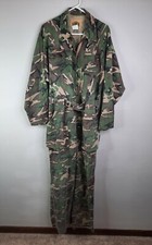 Vtg IDEAL Camouflage Hunting Coveralls Jumpsuit Men's Large Frog Camo Canvas USA