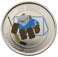 Quatchi Mascot Hockey Vancouver 2010 50 Cents Canada #20548