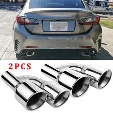 2X Dual Wall Exhaust Tip Slant 2.5" In Quad 4" Out For Lexus RC200T RC350 RC300