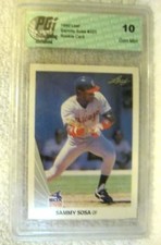 SAMMY SOSA RC 1990 LEAF BASEBALL CARD#220 GRADED PRISTINE PGI10!WHITE SOX OF RC