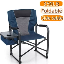 ALPHA CAMP Director Chairs Folding Camping Chair with Cup Holder Heavy Duty