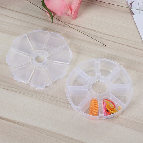 8 Slots Adjustable Clear Plastic Jewelry Storage Boxes Case Craft