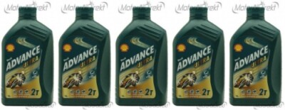 Shell Advance Ultra 2T vollsynthetisches Motorrad Motoröl 5x 1l = 5 Liter