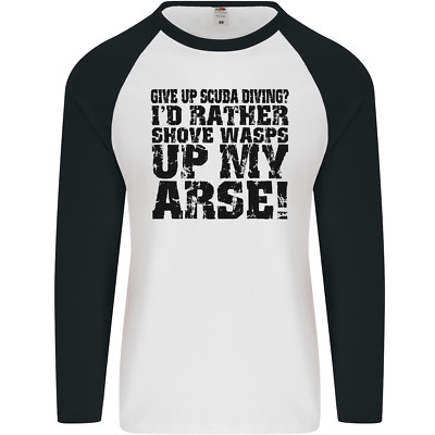Lustiges Baseball-T-Shirt Give up Tauchen Tauchen Herren L/S