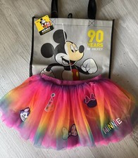 DISNEY STORE Minnie Mouse Rainbow   Tutu Skirt Tulle Size 5-6