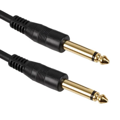 CABLE STOP 6.35mm Mono 1/4" Guitar Lead Amp Keyboard Jack Audio Cable 1m 2m 3m 6m 10m Gold