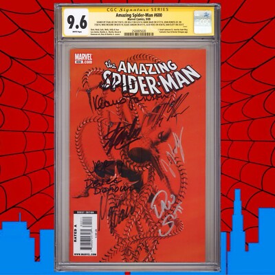 CGC 9.6 SS Amazing Spider-Man #600 signed Lee, Ross, Romita Jr