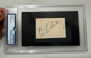 Charlie Chaplin Autograph Signed Cut PSA/DNA