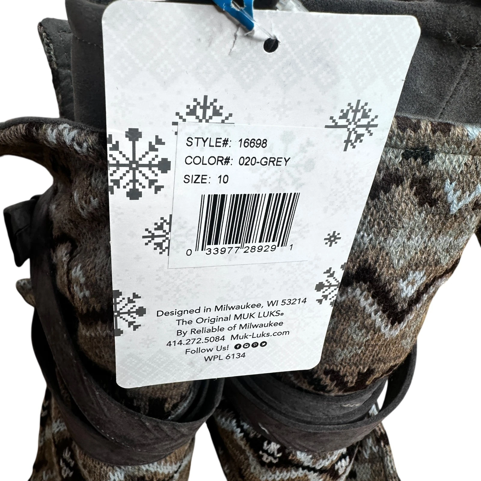 Muk Luks Nikki knit sweater boots gray size 10 new with tags