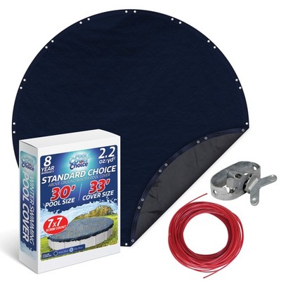 Pool Cover Choice 30' Round Above Ground Standard Pool Cover Navy Blue