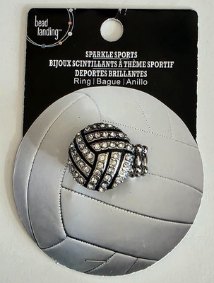 BEAD LANDING Sparkle Sports VOLLEYBALL Stretch Ring   ONE SIZE