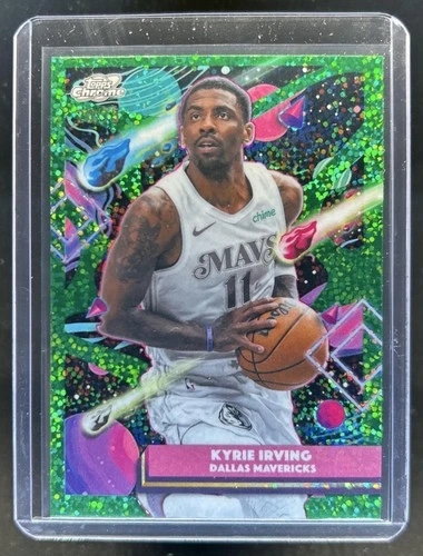2025-26 Topps Cosmic Chrome Kyrie Irving Green Space Dust Refractor #/75