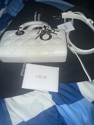 Dior Lady D-Joy Micro Bag in White Cannage Lambskin Leather