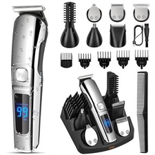Rechargeable Grooming Kit for Men - Waterproof Beard and Body Trimmer Included