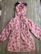 Disney Junior Minnie Mouse Jacket Girls Size 4T Pink Hooded Zip Ears Bow Toddler