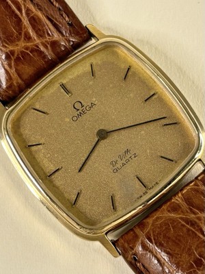 Omega De Ville Vintage 1970 s Men s Quartz Gold Square Dress Watch - 1365