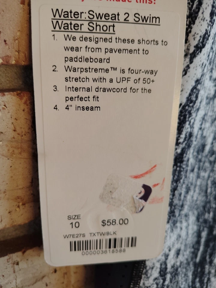 NWT Lululemon Water Sweat 2 Swim Water Short Texture Twist White Black 10 - Image 4 of 4