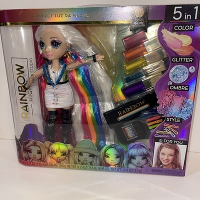 Rainbow High Hair Salon Amaya Raine 5 In 1  Color, Glitter, Ombre, Style New