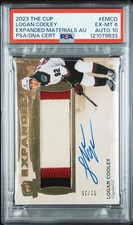 2023/24 UD The Cup Expanded Materials Logan Cooley Rookie 02/25 PSA 6 Auto 10