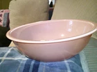 Vintage Pyrex Autumn Rainbow Mixing Bowl Peach Tone Clear Bottom 12" 326 4.0L