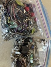 4  5 LBS Mixed Costume Jewelry Lot   Wear, Resell, Craft, Treasure Hunt 
