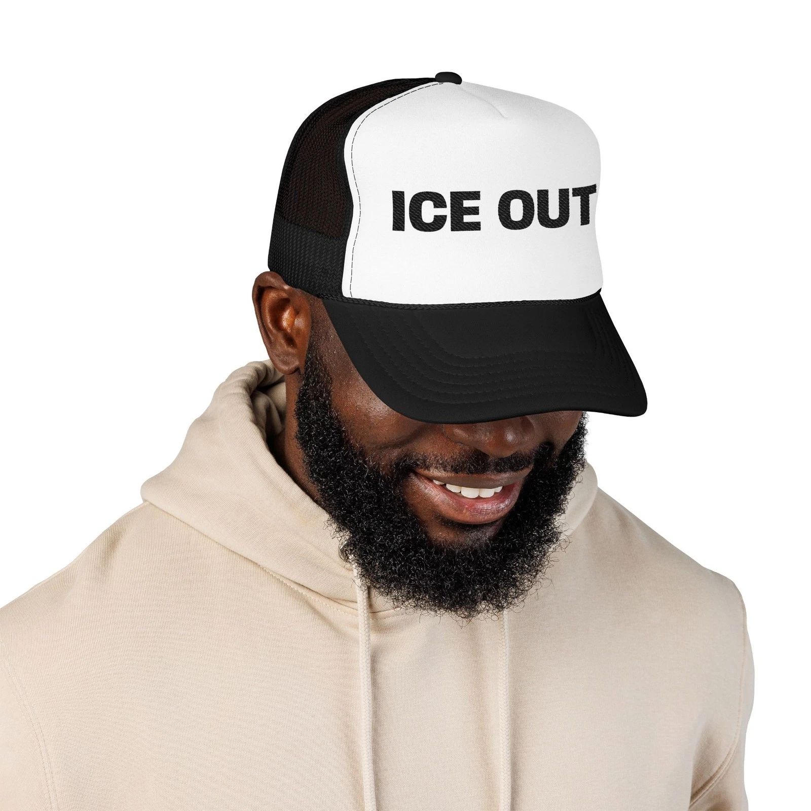 ICE OUT Trucker Hat Embroidered Foam Mesh Cap Abolish ICE Protest Hat, Protest