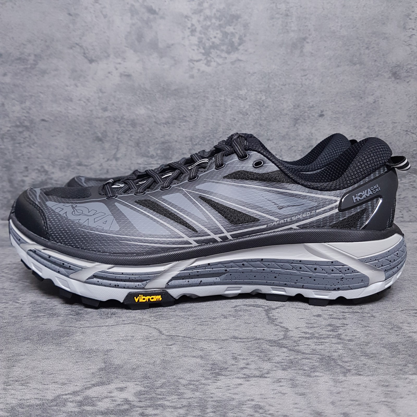 HOKA One One Mafate Speed 2 Hiking Shoes Mens Size 13 Black Castlerock