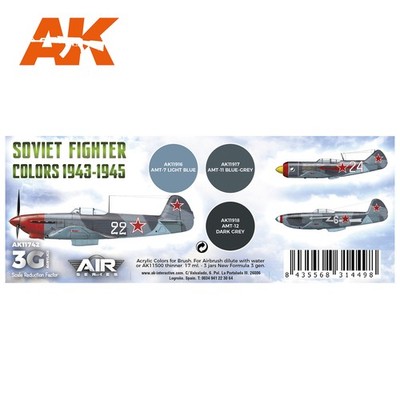 AK-11742 AK Interactive 3G Air - Soviet Fighter Colors 1943-1945 Set (3)