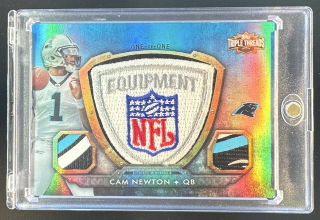 CAM NEWTON 2012 Topps Triple Threads Panthers NFL LOGO SHIELD PATCH #d 1/1