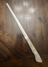 Vtg Ekco Flint Stainless Vanadium 14" Knife 9" Blade Made In USA Bread Serrated