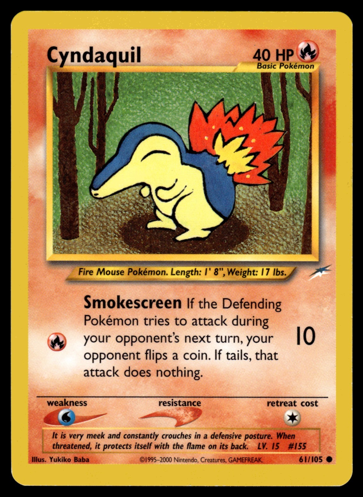 Pokemon TCG | Neo Destiny | Cyndaquil | 61/105 | LP #6