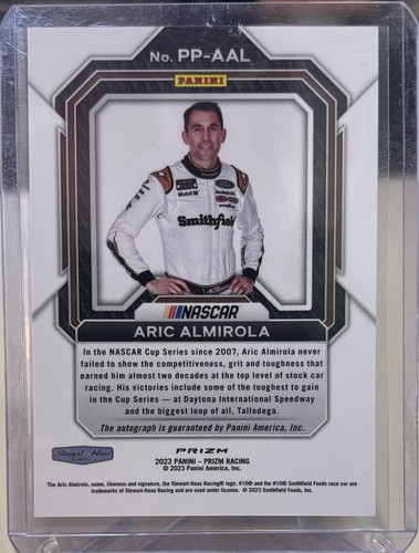 2023 Prizm Racing - ARIC ALMIROLA *Patented Penmanship Silver Prizm Auto!* 🔥 - Picture 2 of 2