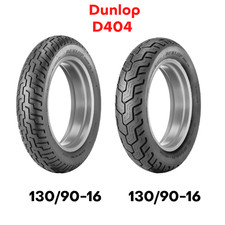 New Dunlop D404 Motorcycle Tire Set Front Rear 13090-16 130 90 16 New Dunlop D404 Motorcycle Tire Set Front Rear 13090-16 130 90 16