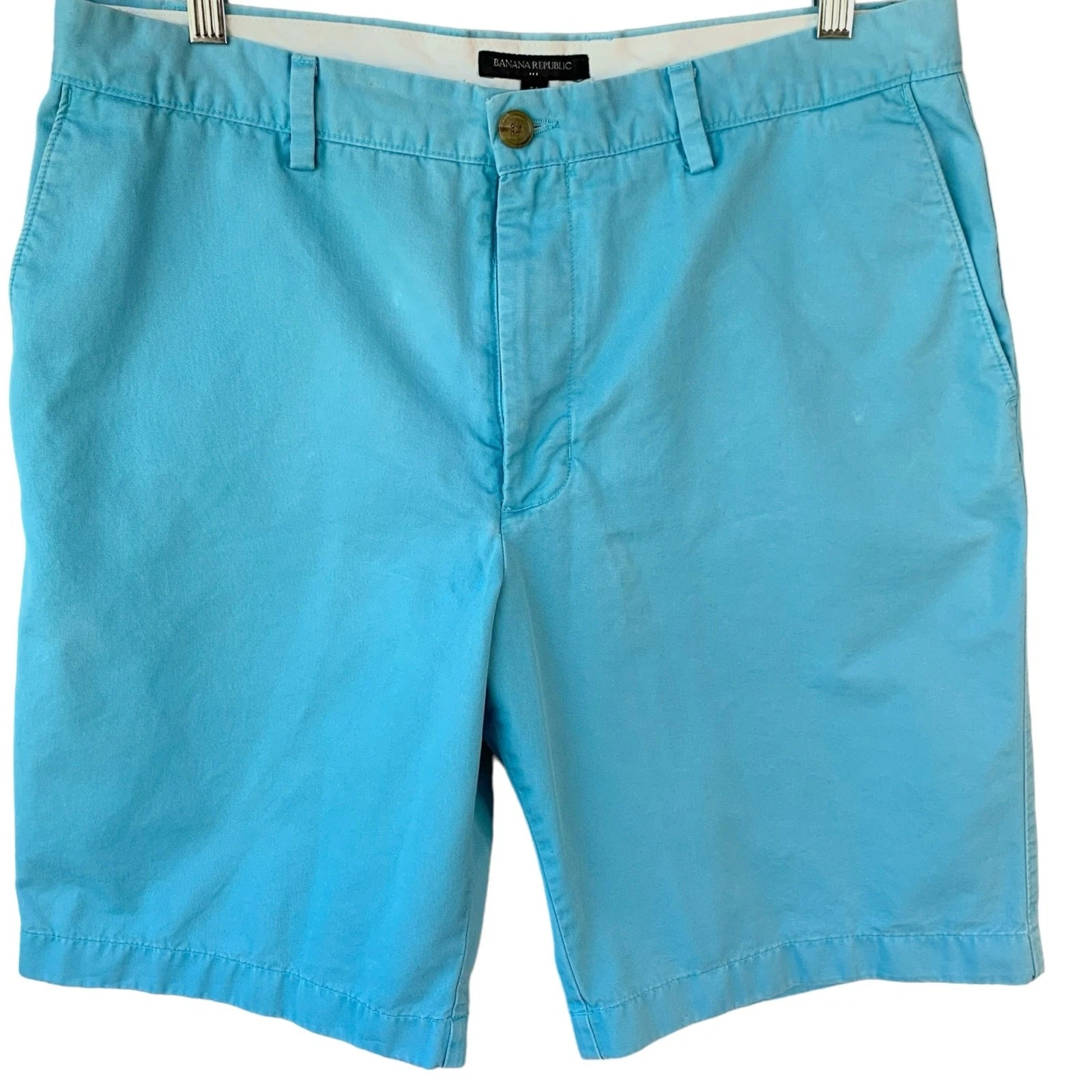 Banana Republic Classic Bermuda Chino Golf Shorts Straight Leg Size 34 Blue