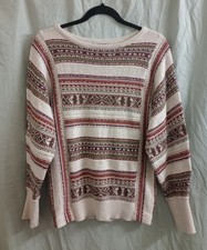 Vintage Chaps Fair Isle Sweater Earthy Gorpcore Boho Geometric Size Medium