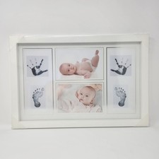 Baby Handprint  Footprint Picture Frame White Keepsake Frame 17x11 Inches