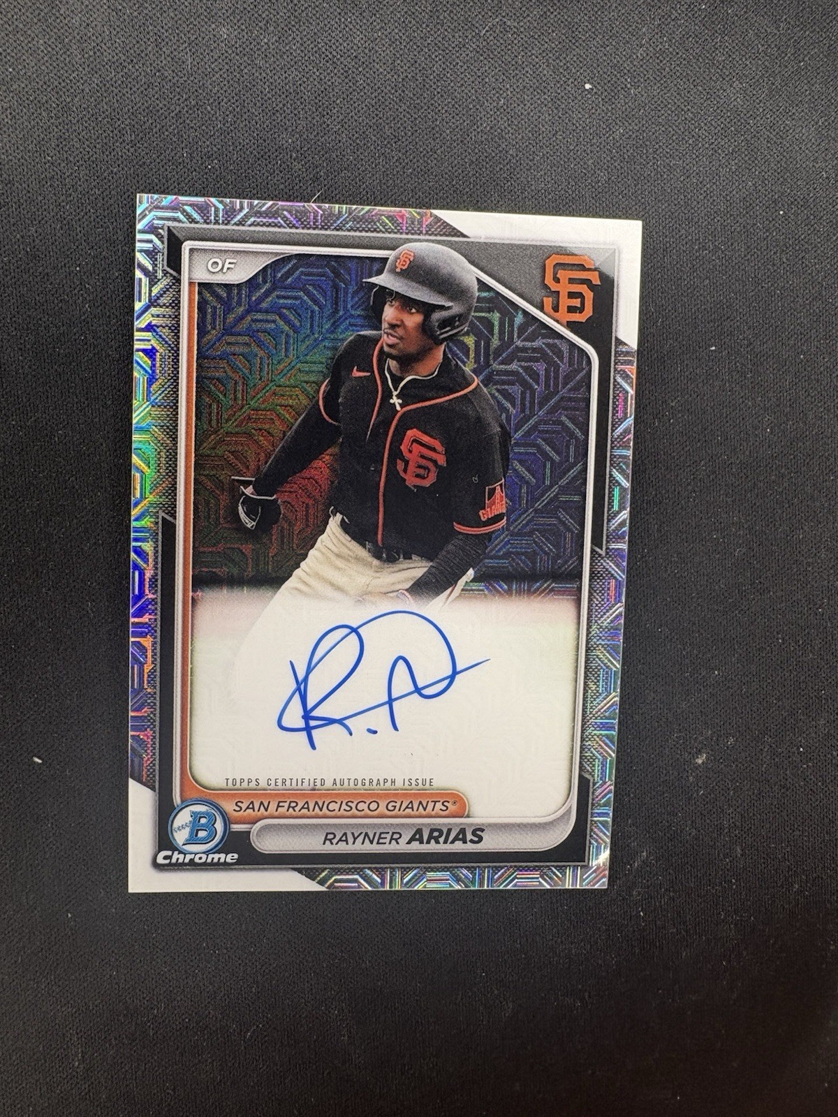 Rayner Arias 2024 Bowman Chrome Mojo Refractor Auto #BMA-RA San Francisco Giants