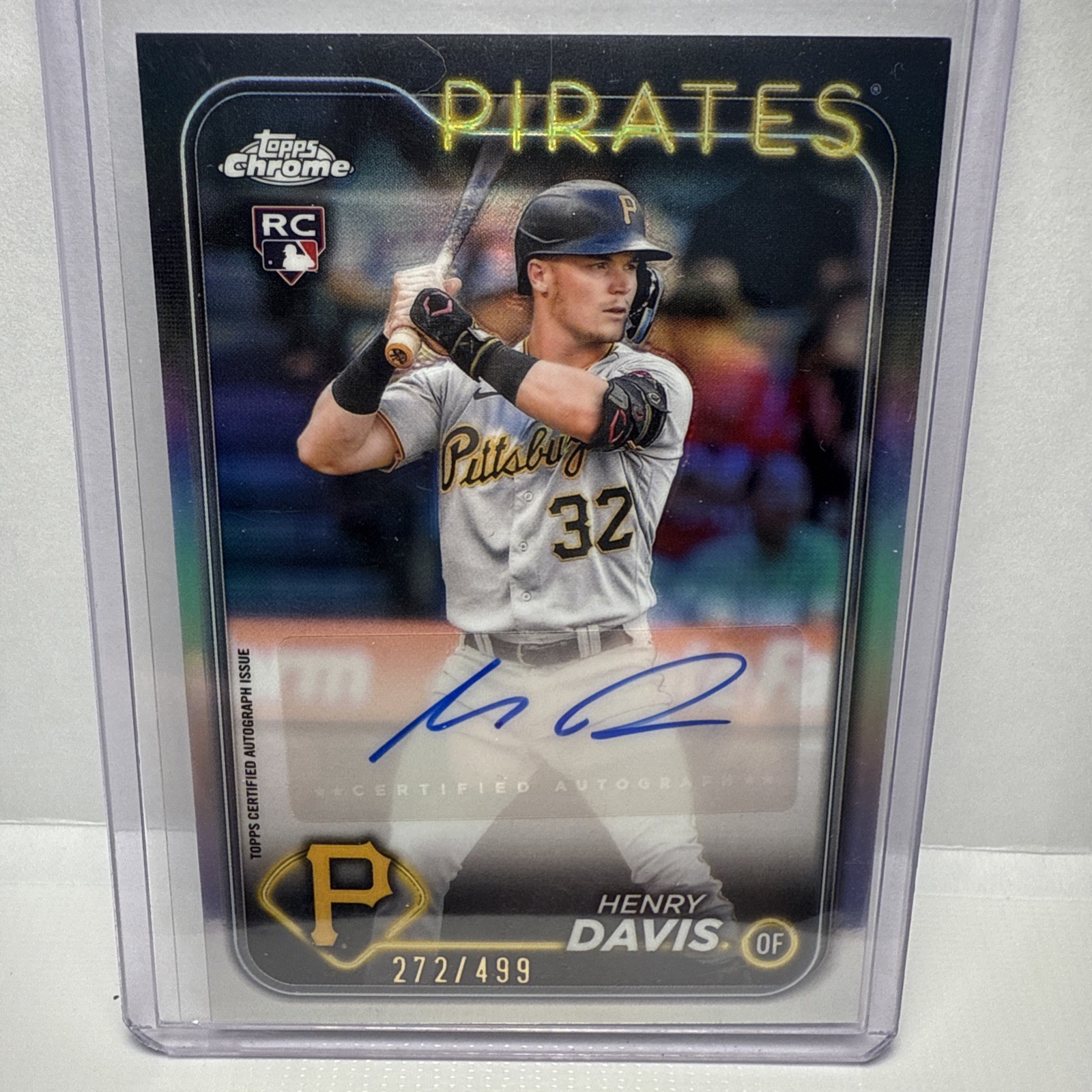 2024 Topps Chrome Update Henry Davis Autograph Refractor Parallel AC-HD 272/499