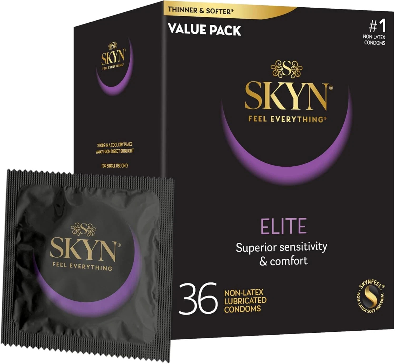 SKYN Elite 36 Count Ultra-Thin Lubricated Latex-Free Condoms