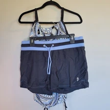Free Country Swim Set Women’s Size XL Blue 2 Piece Tankini Board Shorts