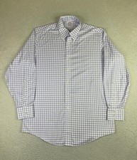 Brooks Brothers Madison Dress Shirt Mens 16 34/35 Purple Check Non Iron LS