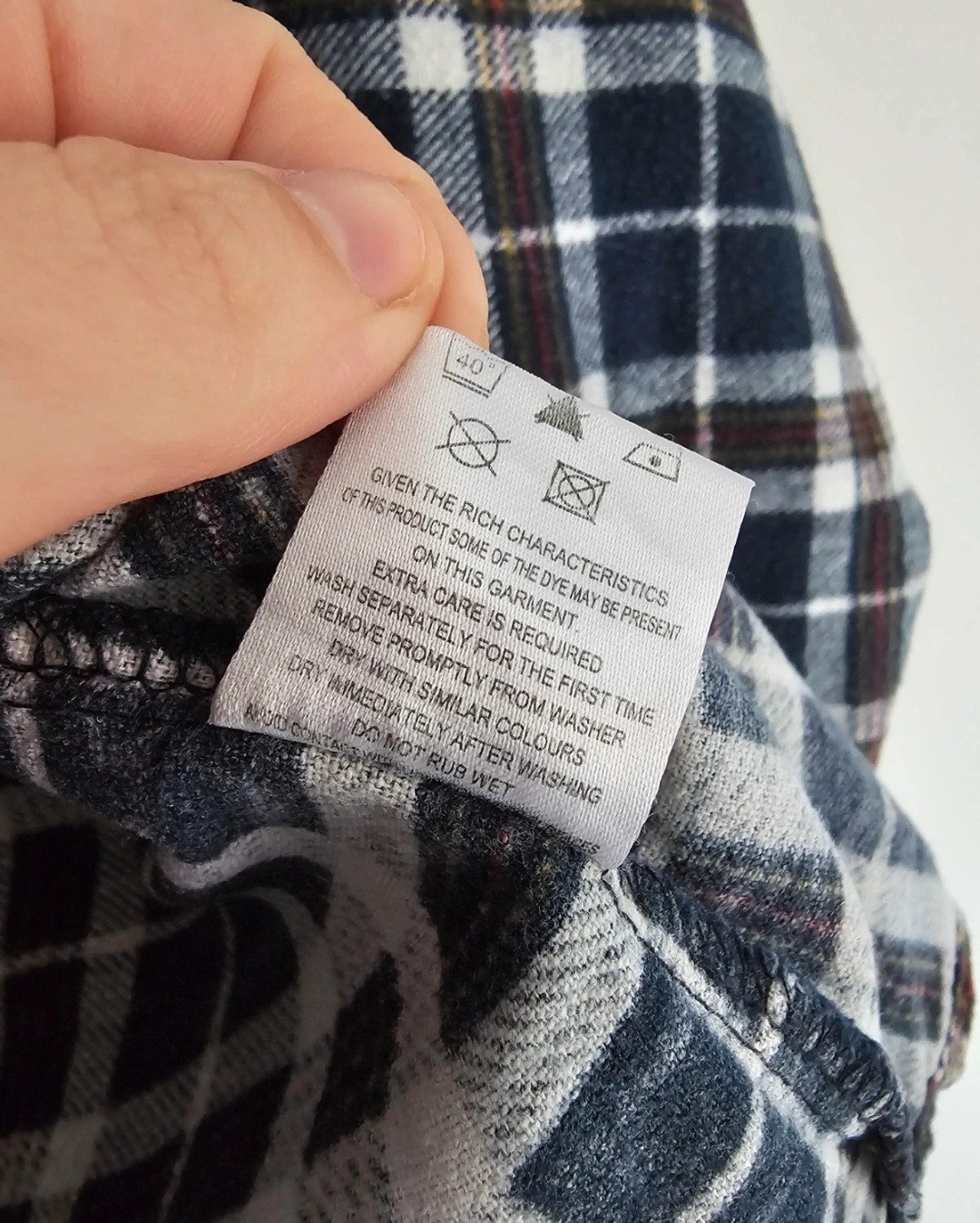 Groundwork Men's Navy Check Flannel Shirt Size Large - 100% Cotton image 5